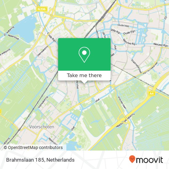Brahmslaan 185, 2324 AH Leiden kaart