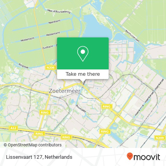 Lissenvaart 127, 2724 SP Zoetermeer kaart