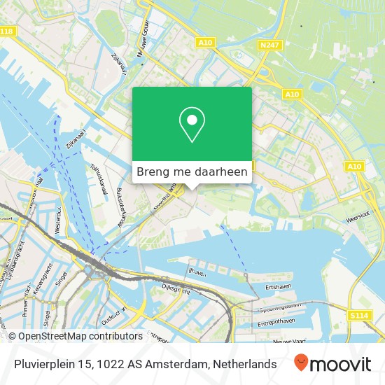 Pluvierplein 15, 1022 AS Amsterdam kaart