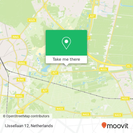 IJssellaan 12, 3744 NE Baarn kaart