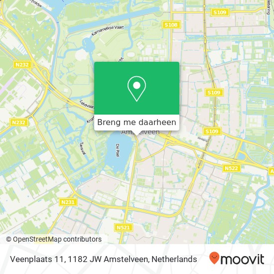 Veenplaats 11, 1182 JW Amstelveen kaart