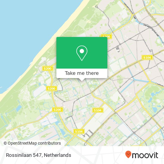 Rossinilaan 547, 2551 MZ Den Haag kaart