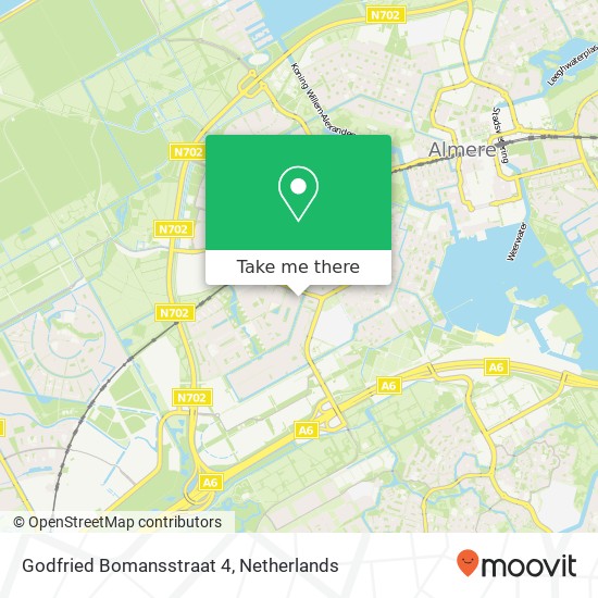 Godfried Bomansstraat 4, 1321 BE Almere-Stad kaart