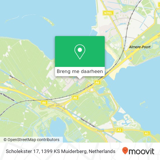 Scholekster 17, 1399 KS Muiderberg kaart