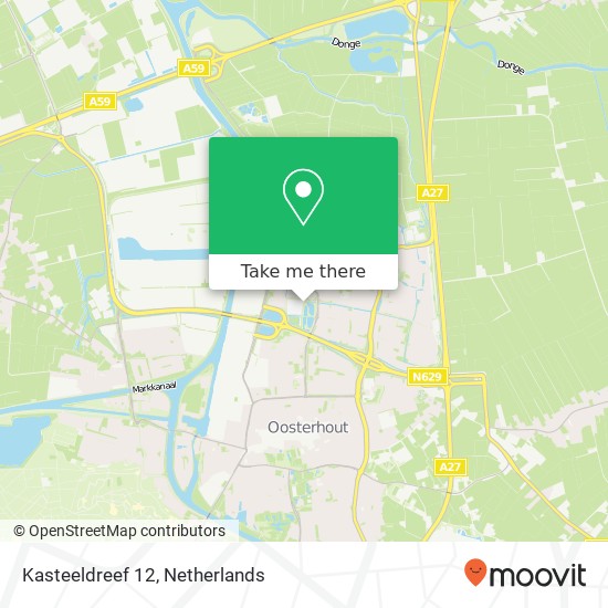 Kasteeldreef 12, 4907 EA Oosterhout kaart