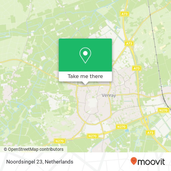 Noordsingel 23, 5801 GJ Venray kaart