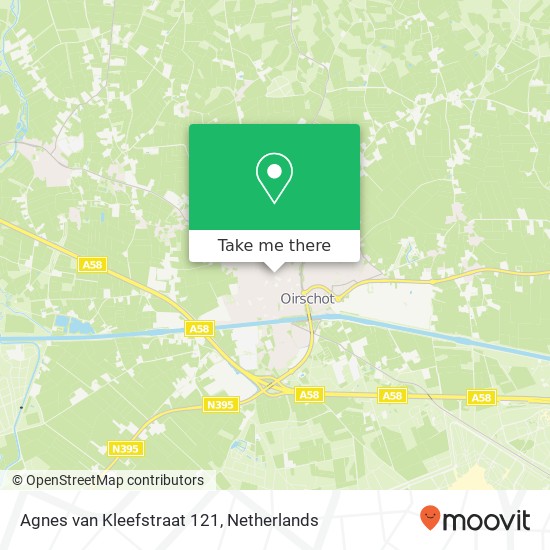 Agnes van Kleefstraat 121, 5688 AV Oirschot kaart