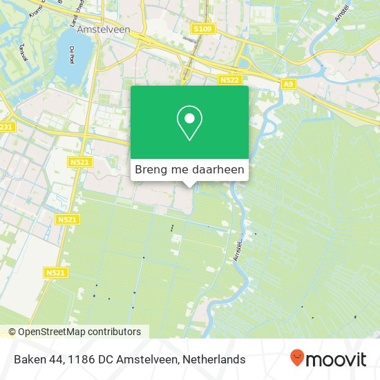 Baken 44, 1186 DC Amstelveen kaart