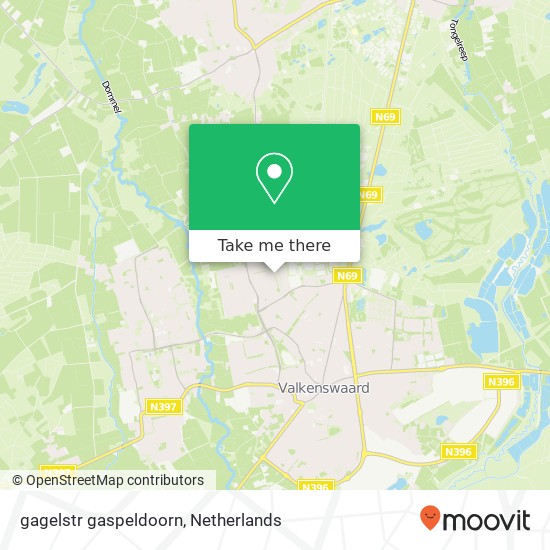 gagelstr gaspeldoorn, 5552 GB Valkenswaard kaart