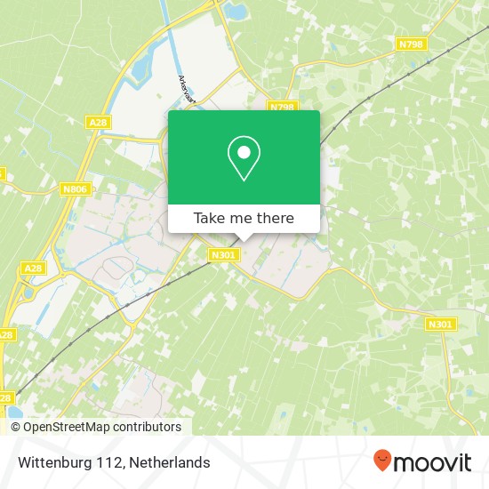 Wittenburg 112, 3862 EK Nijkerk kaart