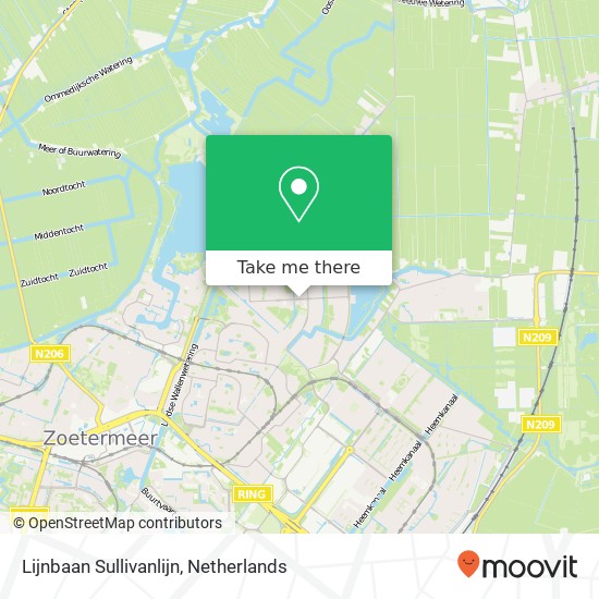 Lijnbaan Sullivanlijn, 2728 AL Zoetermeer kaart