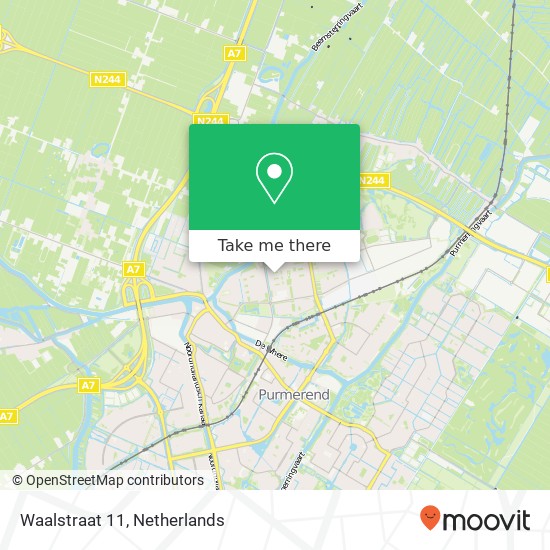 Waalstraat 11, 1442 RH Purmerend kaart