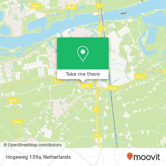 Hogeweg 139a, 5301 LK Zaltbommel kaart
