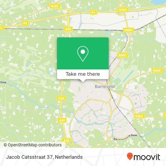 Jacob Catsstraat 37, 3771 GJ Barneveld kaart