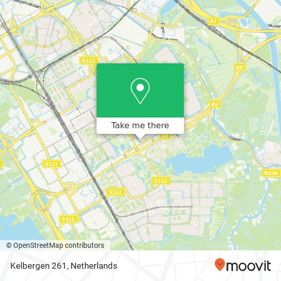 Kelbergen 261, 1104 LM Amsterdam kaart