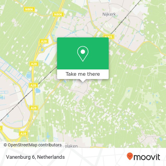 Vanenburg 6, 3864 DK Nijkerkerveen kaart