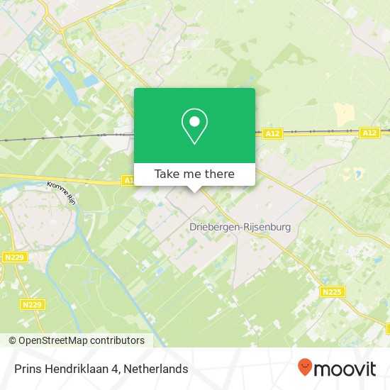 Prins Hendriklaan 4, 3972 EV Driebergen kaart