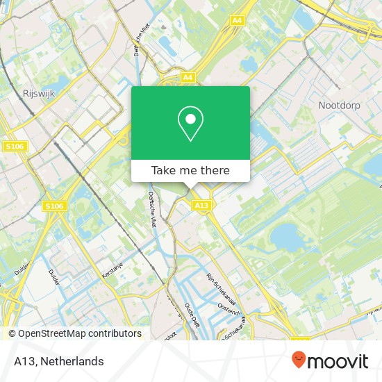 A13, 2495 Den Haag kaart