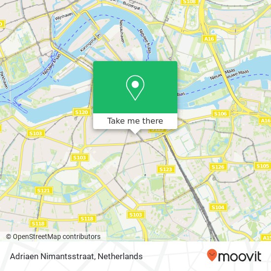Adriaen Nimantsstraat, 3074 PR Rotterdam kaart