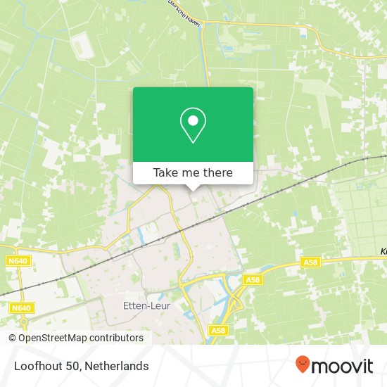 Loofhout 50, 4871 WR Etten-Leur kaart