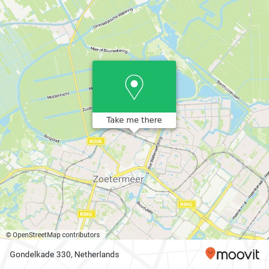 Gondelkade 330, 2725 EJ Zoetermeer kaart