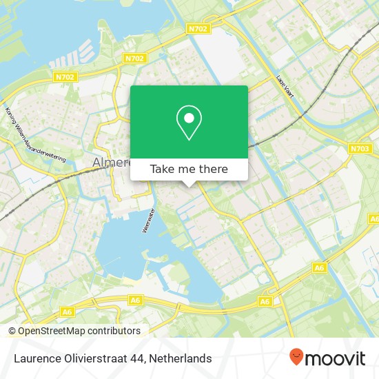 Laurence Olivierstraat 44, 1325 KD Almere-Stad kaart