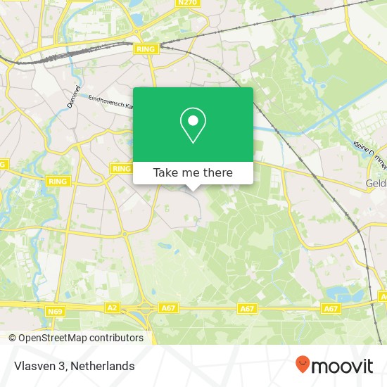 Vlasven 3, 5645 KM Eindhoven kaart