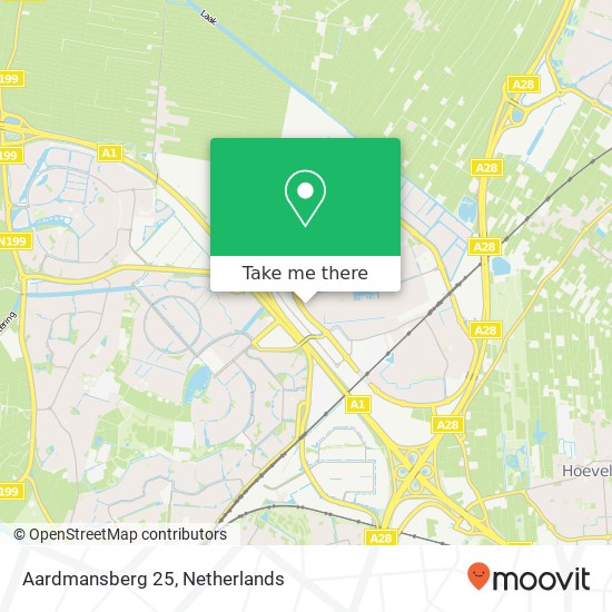 Aardmansberg 25, 3825 RJ Amersfoort kaart