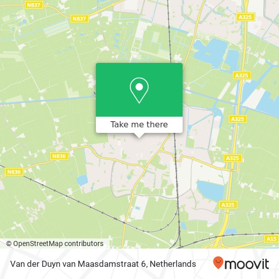 Van der Duyn van Maasdamstraat 6, 6661 ZS Elst kaart