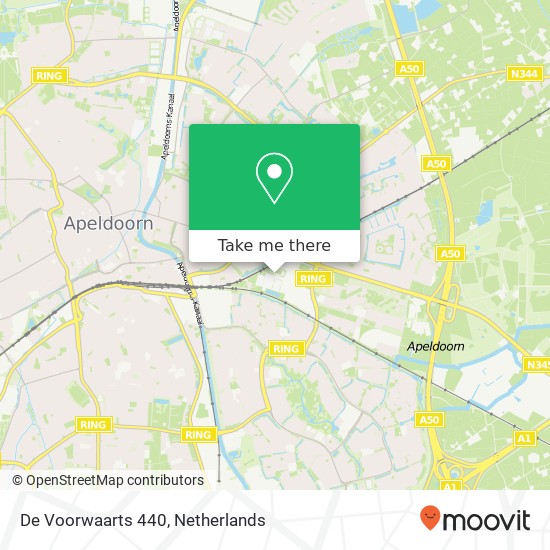 De Voorwaarts 440, 7321 MG Apeldoorn kaart