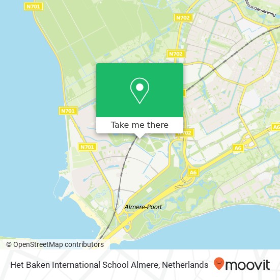 Het Baken International School Almere, Heliumweg 61 kaart