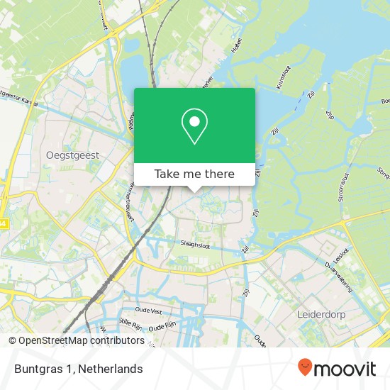 Buntgras 1, 2318 TA Leiden kaart