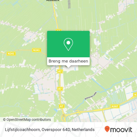 Lijfstijlcoachhoorn, Overspoor 64D kaart