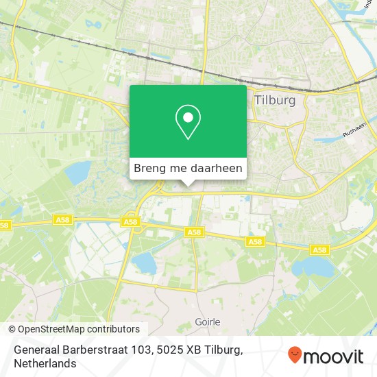 Generaal Barberstraat 103, 5025 XB Tilburg kaart