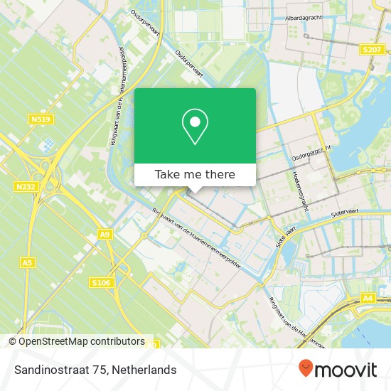 Sandinostraat 75, 1069 NK Amsterdam kaart