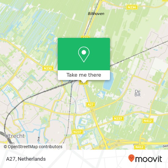 A27, 3573 Utrecht kaart