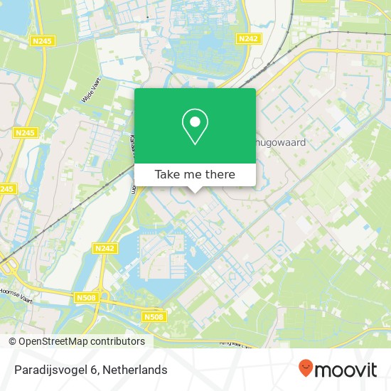 Paradijsvogel 6, 1704 WR Heerhugowaard kaart