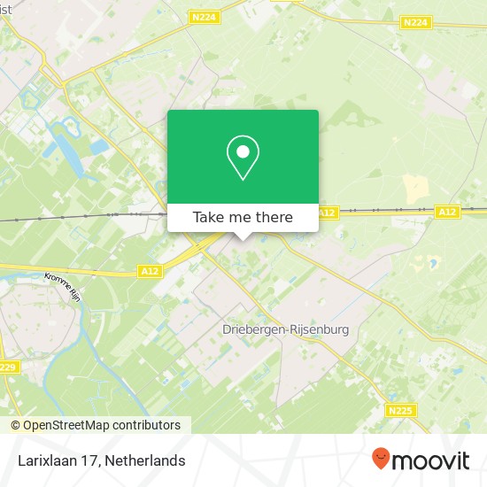 Larixlaan 17, 3971 RA Driebergen kaart