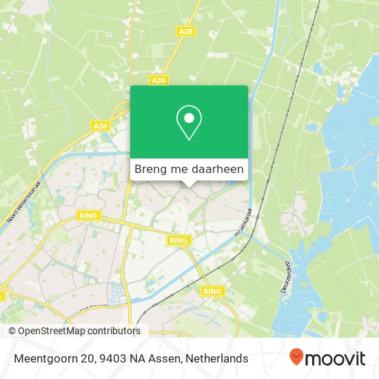 Meentgoorn 20, 9403 NA Assen kaart