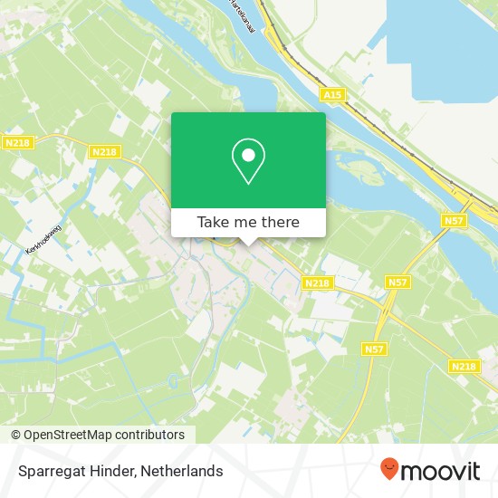 Sparregat Hinder, 3232 HG Vierpolders (Brielle) kaart