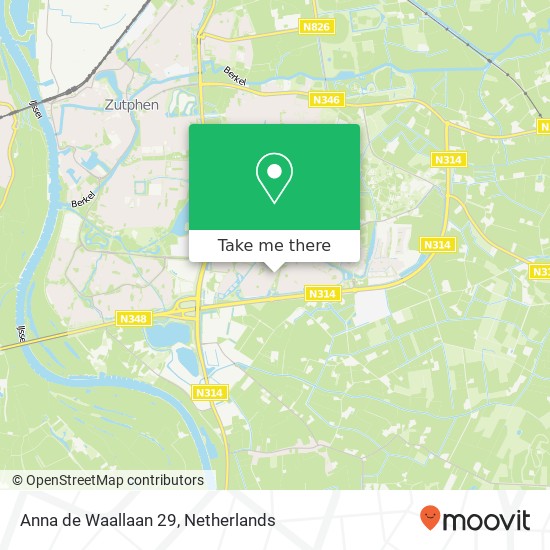 Anna de Waallaan 29, 7207 GW Zutphen kaart