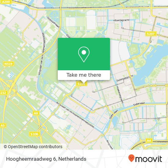 Hoogheemraadweg 6, 1069 VM Amsterdam kaart