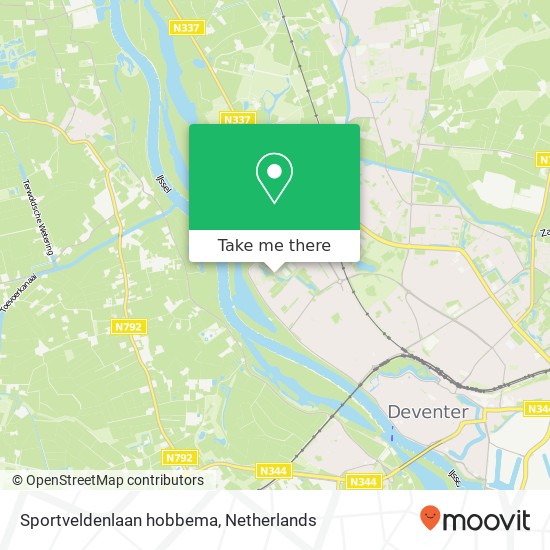 Sportveldenlaan hobbema, 7412 Deventer kaart