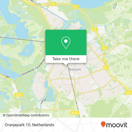 Oranjepark 10, 1405 HD Bussum kaart