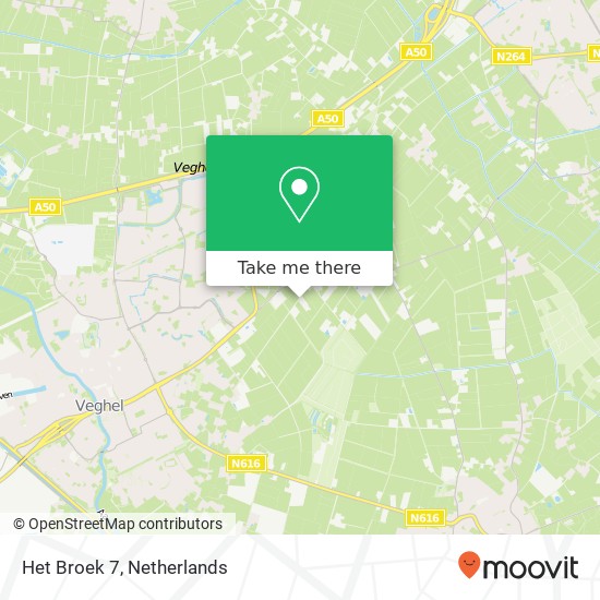 Het Broek 7, 5464 TT Veghel kaart