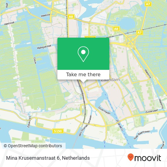 Mina Krusemanstraat 6, 1506 WN Zaandam kaart