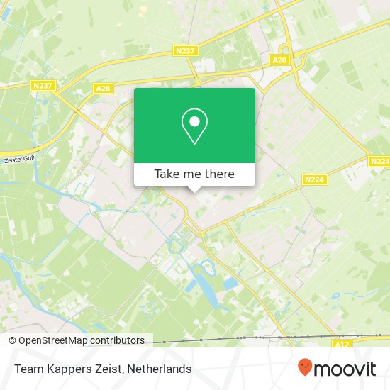 Team Kappers Zeist, 3701 Zeist kaart