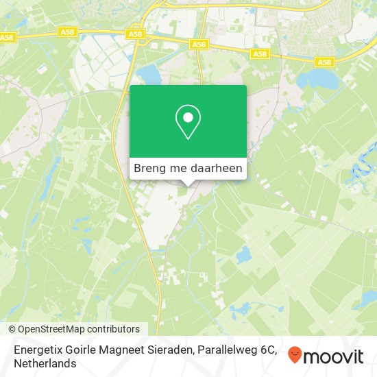 Energetix Goirle Magneet Sieraden, Parallelweg 6C kaart