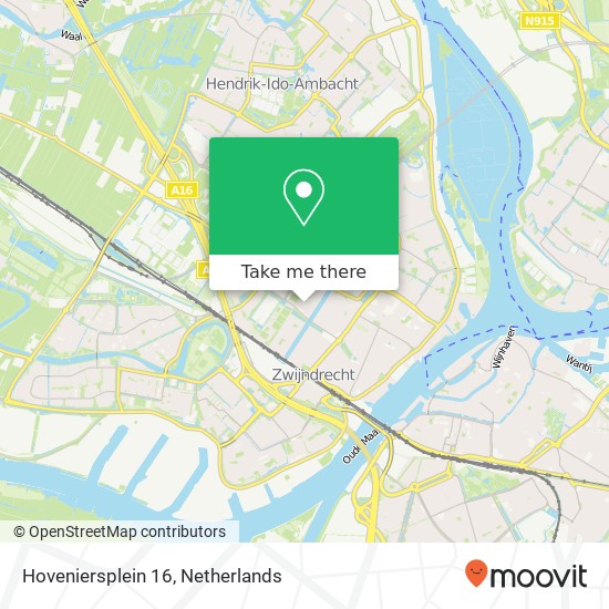 Hoveniersplein 16, 3331 GJ Zwijndrecht kaart