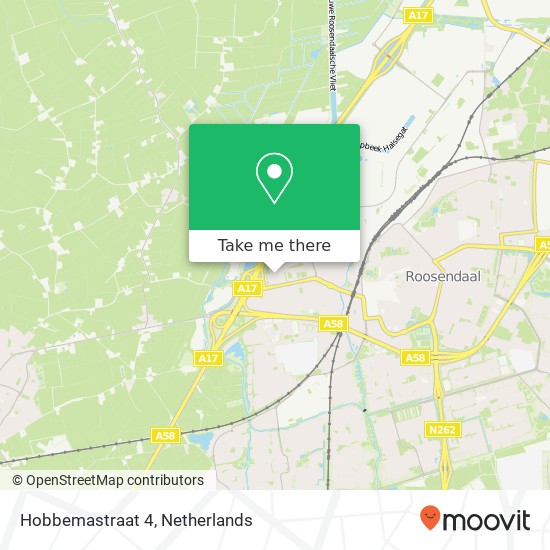 Hobbemastraat 4, 4703 VK Roosendaal kaart